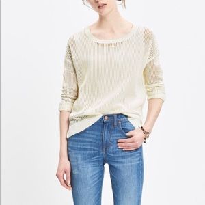 Madewell White Knit Long Sleeve Top